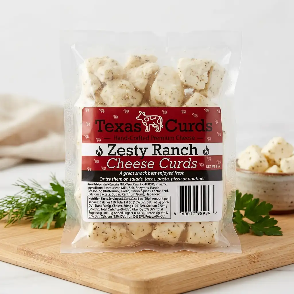 Zesty Ranch Cheese Curds by Texas Curds Display